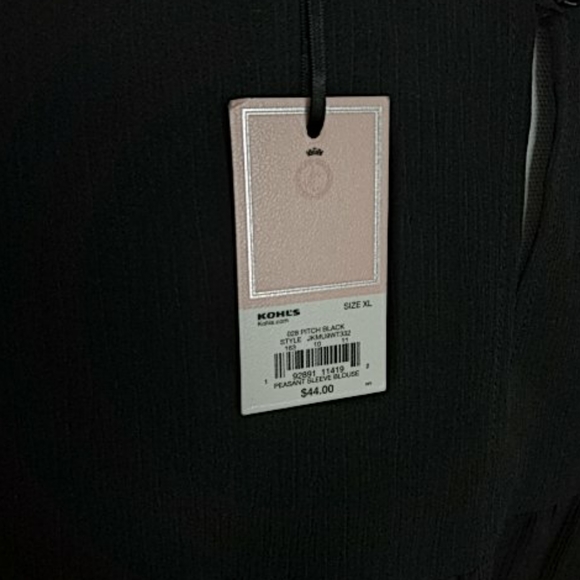 NEW Juicy Couture Black Ruffle Flowing Blouse XL - Picture 3 of 4